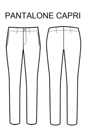 Pantalone Capri Super Stretch Nero disegno