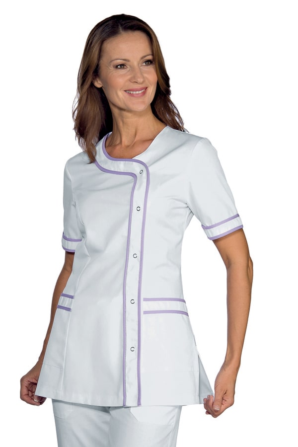 Casacca Brasilia bianca con profili Lilla 