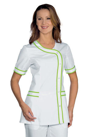 Casacca Brasilia bianca con profili Verde mela