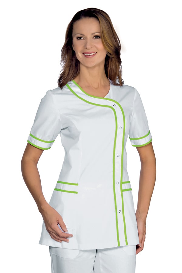 Casacca Brasilia bianca con profili Verde mela