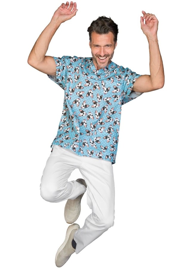 Casacca collo a v Blue Dog