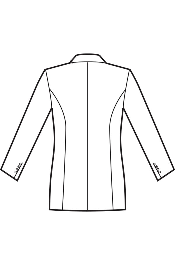 Disegno giacca uomo 3 bottoni rear