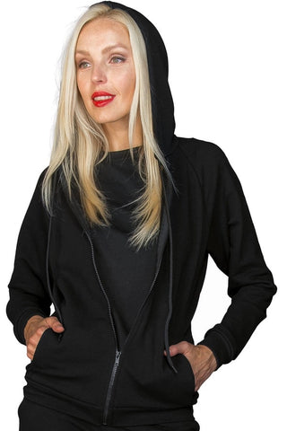 Felpa unisex a Zip intera con cappuccio