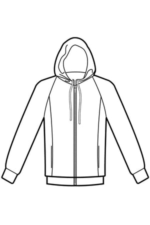 Felpa unisex a Zip intera con cappuccio