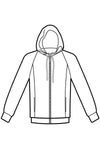 Felpa unisex a Zip intera con cappuccio