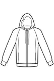 Felpa unisex a Zip intera con cappuccio