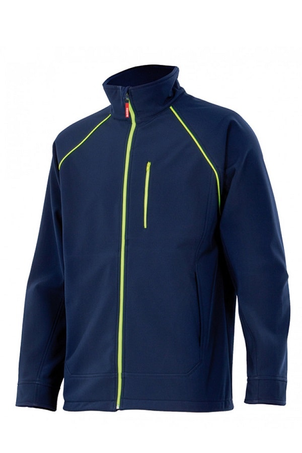 Giubbotto Softshell Velilla Profilato Blu Giallo