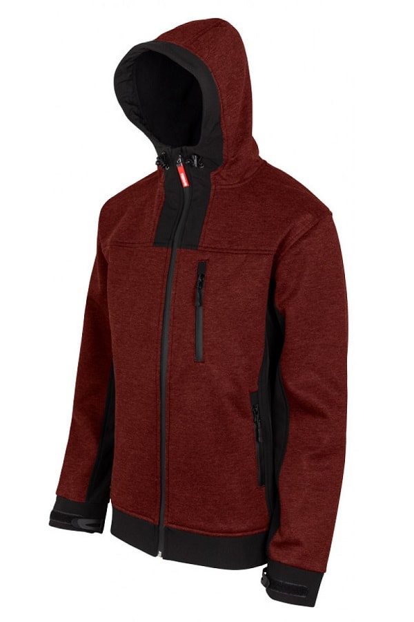 Soft shell Melange Bicolor con cappuccio bordeaux