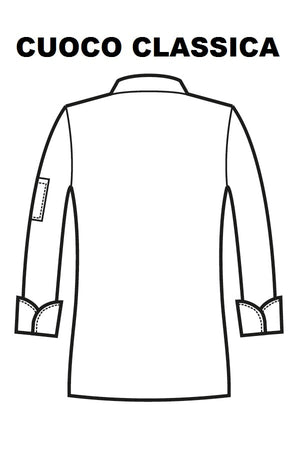 Disegno Giacca Cuoco Bottoni a pressione rear