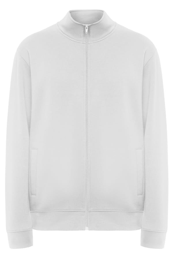 Felpa Collo alto full zip Roly Ulan bianca