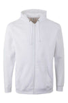 Felpa Unisex Mukua Byron Zip intera e Cappuccio Bianca