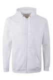 Felpa Unisex Mukua Byron Zip intera e Cappuccio Bianca