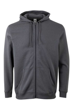 Felpa Unisex Mukua Byron Zip intera e Cappuccio Dark Grey
