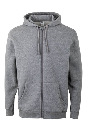 Felpa Unisex Mukua Byron Zip intera e Cappuccio Heather Grey