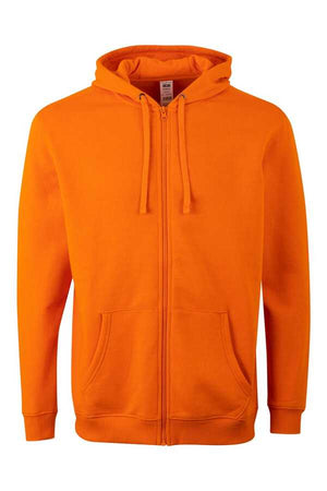 Felpa Unisex Mukua Byron Zip intera e Cappuccio arancio