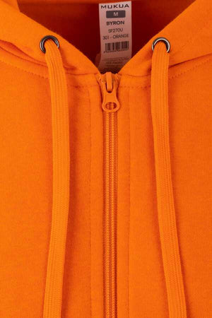 Felpa Unisex Mukua Byron Zip intera e Cappuccio fettuccia
