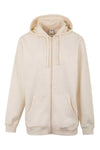 Felpa Unisex Mukua Byron Zip intera e Cappuccio Avorio