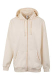 Felpa Unisex Mukua Byron Zip intera e Cappuccio Avorio