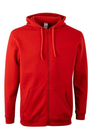 Felpa Unisex Mukua Byron Zip intera e Cappuccio Rossa