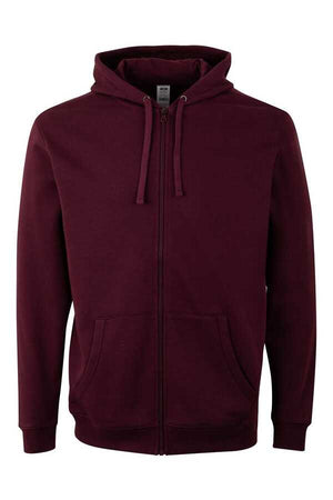 Felpa Unisex Mukua Byron Zip intera e Cappuccio Bordeaux
