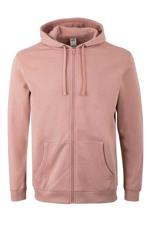 Felpa Unisex Mukua Byron Zip intera e Cappuccio Rosa