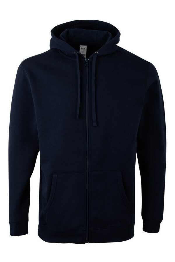 Felpa Unisex Mukua Byron Zip intera e Cappuccio Blue Navy