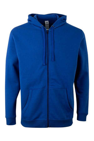 Felpa Unisex Mukua Byron Zip intera e Cappuccio Blue Royal