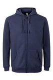 Felpa Unisex Mukua Byron Zip intera e Cappuccio Blu Nebbia