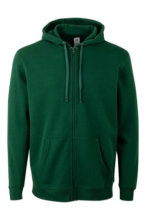 Felpa Unisex Mukua Byron Zip intera e Cappuccio Green Bottle