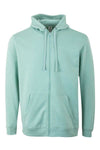 Felpa Unisex Mukua Byron Zip intera e Cappuccio Verde Acqua