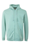 Felpa Unisex Mukua Byron Zip intera e Cappuccio Verde Acqua