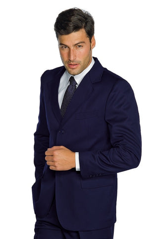 Giacca misto Lana Stretch 3 Bottoni Foderata Blu