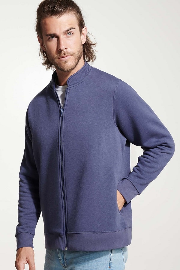 FELPA COREANA FULL ZIP ELBRUS BLU DENIM