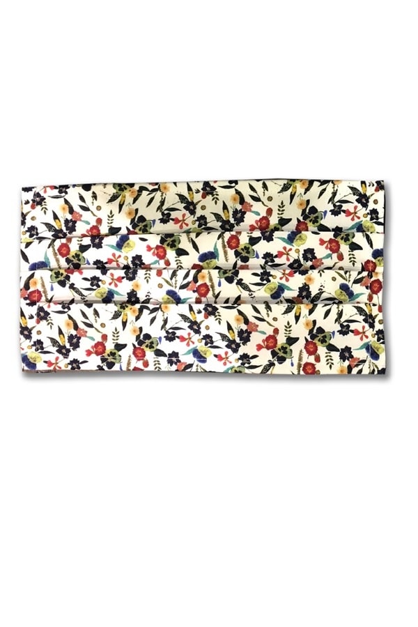 Mascherina in cotone doppio Fantasia fiori chiara - ITALIADIVISE