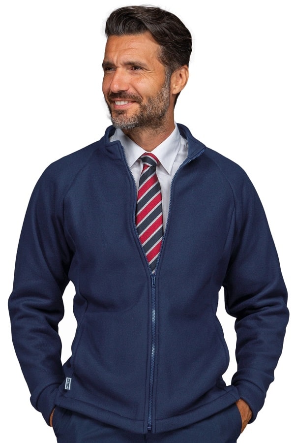 Pile unisex blu navy Zip intera