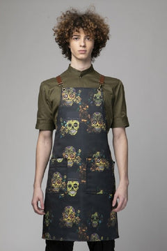 Grembiule Pukka teschi nero Goldskulls