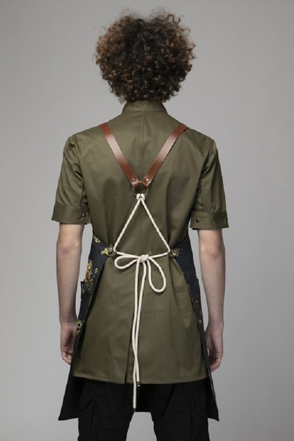 Grembiule Pukka teschi nero Goldskulls