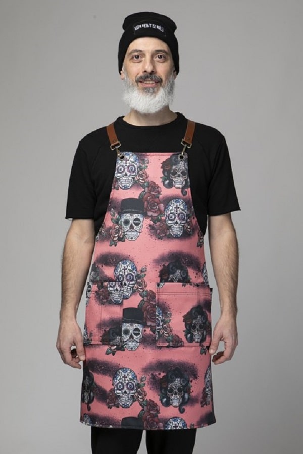 Grembiule Pukka teschi Rosa Roseskulls