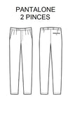 Pantalone 2 pinces stretch Lana Foderato Blu disegno