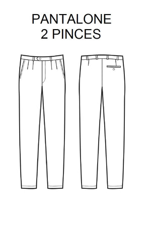Pantalone Uomo 2 pinces Blu disegno
