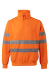 Felpa Alta Visibilità Zip Collo arancio