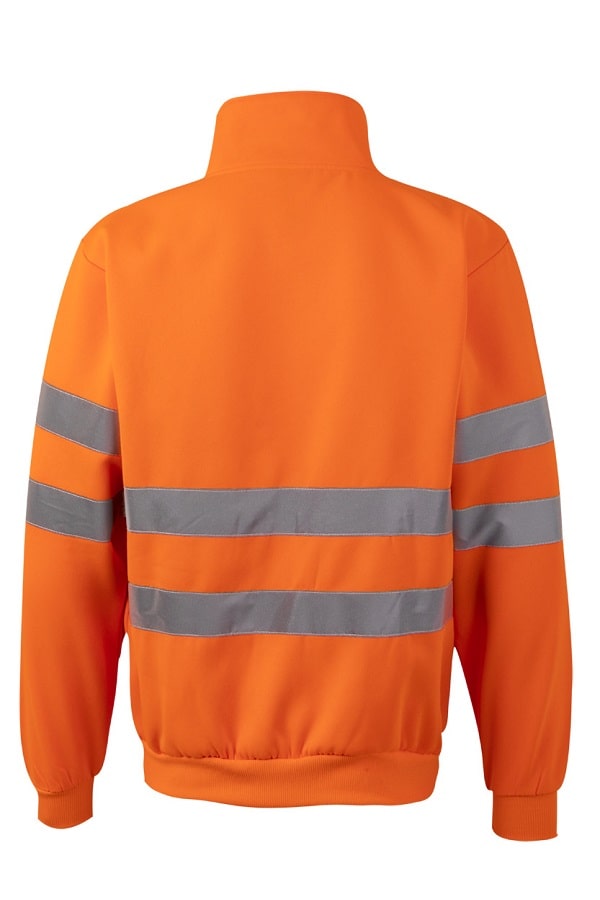 Felpa Alta Visibilità Zip Collo arancio