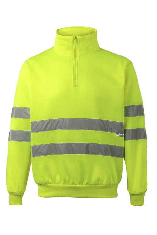 Felpa Alta Visibilità Zip Collo gialla