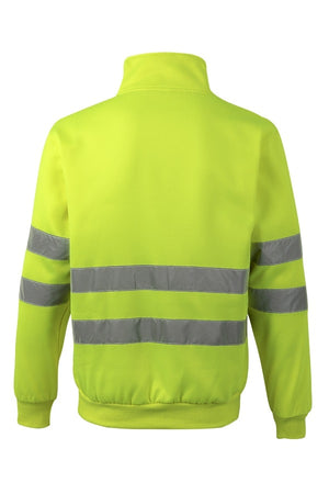Felpa Alta Visibilità Zip Collo giallo