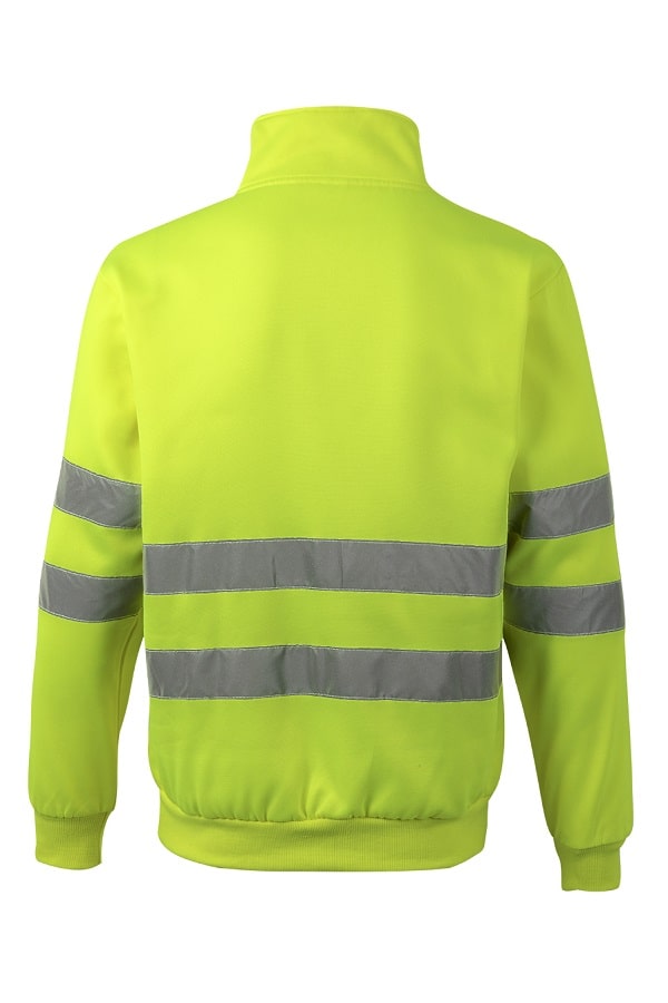 Felpa Alta Visibilità Zip Collo giallo