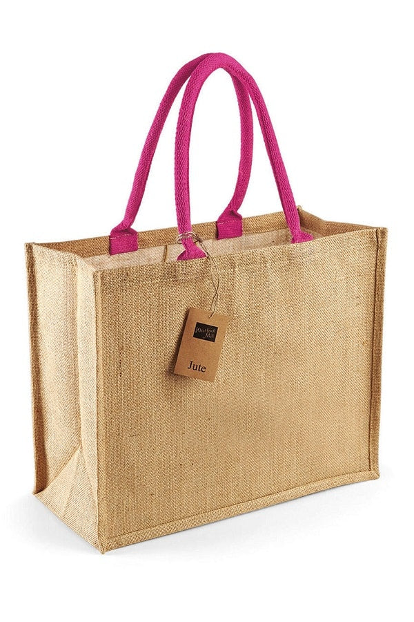 Big Bag in Juta Cm 42 x 33 x 19 Manico fuxia