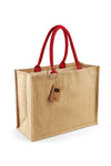 Bag in Juta 26 x 22 x 14 manico Rosso