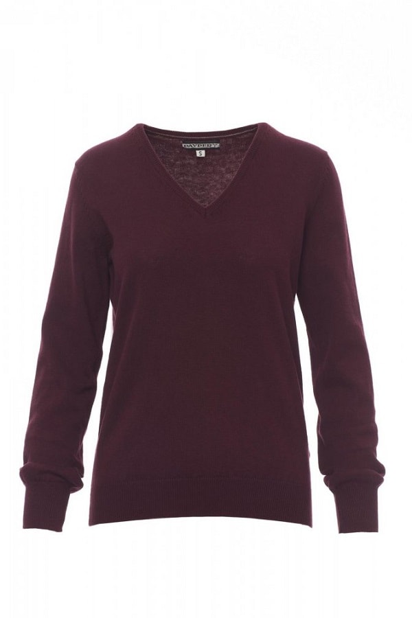 Maglia business Lady collo a V bordeaux