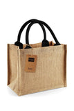 Bag in Juta 26 x 22 x 14 manico Nero