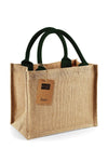 Bag in Juta 26 x 22 x 14 manico Verde scuro